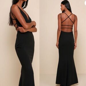 NWT Lulus Elegant Black Evening Gown